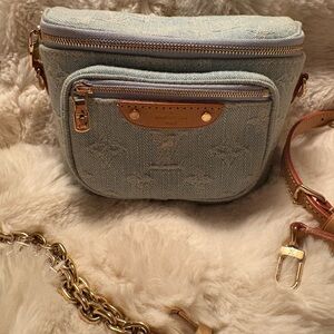 Louis Vuitton Blue Denim Mini Bumbag